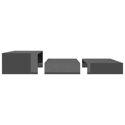 vidaXL Satsbord grå högglans 100x100x26,5 cm