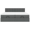 vidaXL Ottoman sängram med madrasser mörkgrå 160x200 cm tyg