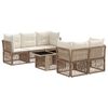 vidaXL Tr&auml;dg&aring;rdsoffset 6 st Beige konstrotting