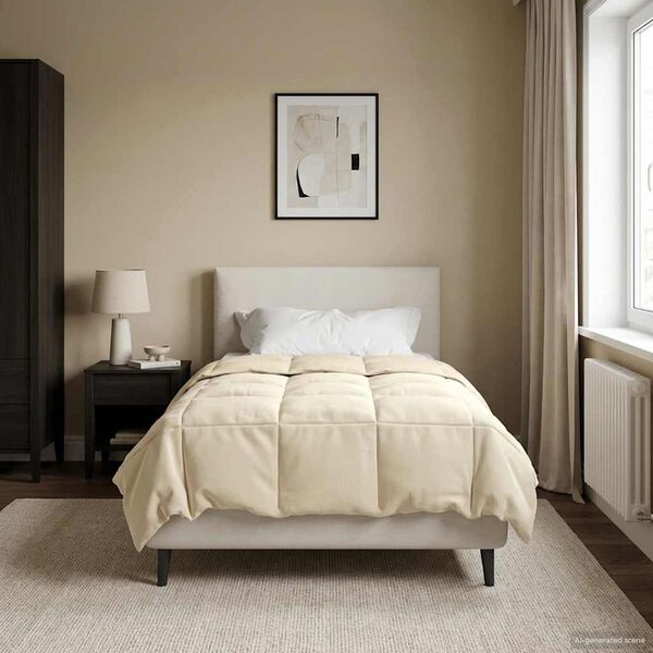 vidaXL Vinter T&auml;cke Quiltad Kr&auml;m 140 x 220 cm Mikrofiber