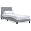 vidaXL Bed Frame without Mattress Light Grey 90x200 cm Fabric