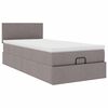 vidaXL Ottoman s&auml;ngram med madrass taupe 90x190 cm tyg
