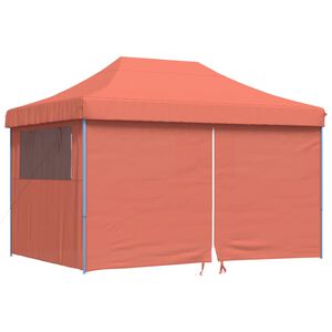 vidaXL Pop-Up hopf&auml;llbart partyt&auml;lt med 4 sidov&auml;ggar terrakotta