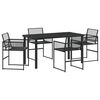 vidaXL Tr&auml;dg&aring;rdsm&ouml;belset 5 pcs Svart konstrotting
