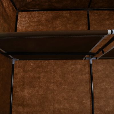 vidaXL Garderob med fack och stänger brun 150x45x175 cm tyg