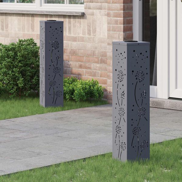 vidaXL Solar LED Stig Ljus 2 pcs Antracit Kallvalsat st&aring;l