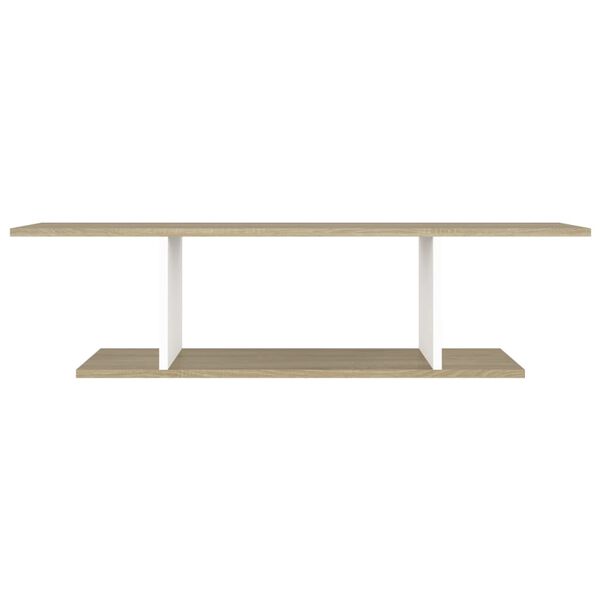 vidaXL V&auml;ggmonterat tv-sk&aring;p vit och sonoma-ek 103x30x26,5 cm