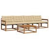 vidaXL Utomhussoffset med kudde 5 pcs Naturlig och Beige