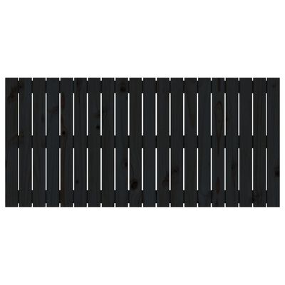 vidaXL Väggmonterad huvudgavel svart 127,5x3x60 cm massiv furu