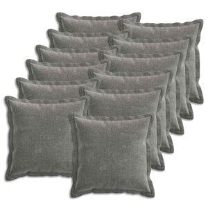 vidaXL Kudd&ouml;verdrag 12 pcs HOUTEN M&ouml;rkgr&aring; 50 x 50 cm Chenilletyg