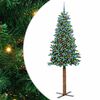 vidaXL Smal julgran med 300 LED-lampor Gr&ouml;n 210 cm PVC och solid furu