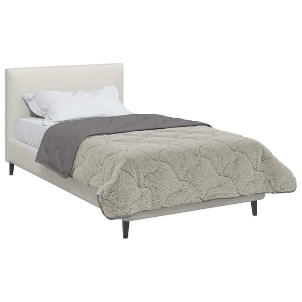 vidaXL Full &Aring;rs-Duvet Ljusgr&aring; 155 x 200 cm Mikrofiber och Teddyfleece