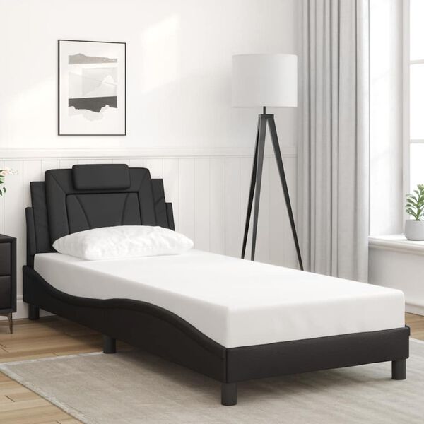 vidaXL Bed Frame "Viana" without Mattress Black 90x200 cm Faux Leather