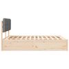 vidaXL Sängram med Klädd Huvudgavel Ljusgrå 140 x 200 cm Massiv furu