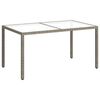 vidaXL Tr&auml;dg&aring;rdsbord 150x90x75 cm h&auml;rdat glas och konstrotting gr&aring;