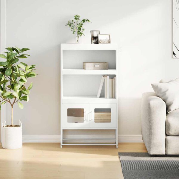 vidaXL H&ouml;gbord vit 68x39x123 cm st&aring;l