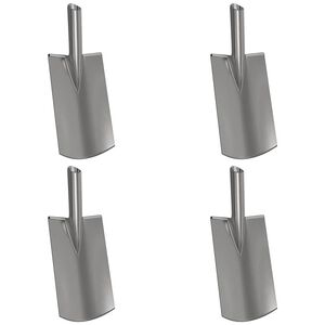 vidaXL Skyffelhuvud 4 pcs Silver 43 x 17 cm Pulverlackerat stål