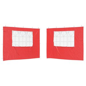 vidaXL Partyt&auml;ltv&auml;gg 2 pcs 300 x 195 cm R&ouml;d PE och st&aring;l