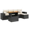 vidaXL Loungegrupp med dynor 6 delar svart konstrotting