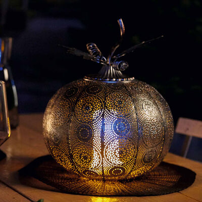 Luxform Batteridriven trädgårdslampa Pumpkin LED antik silver