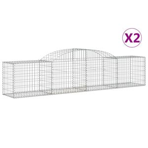 vidaXL Gabioner b&aring;gformade 2 st 300x50x60/80 cm galvaniserat j&auml;rn