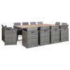 vidaXL Matgrupp för trädgården med dynor 13 delar PE-rotting antracit
