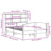 vidaXL S&auml;ng med bokhylla utan madrass vit 120x190 cm massiv furu
