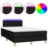 vidaXL Rams&auml;ng med madrass & LED svart 120x200 cm tyg