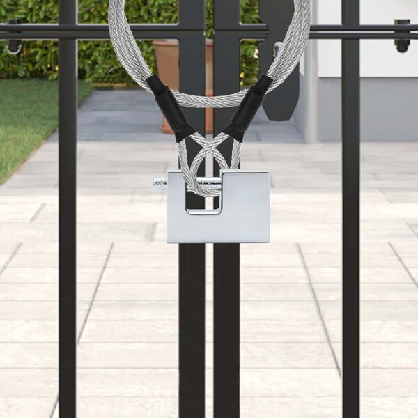 vidaXL H&auml;ngl&aring;s 2 pcs Silver 6 x 2 x 4,5 cm J&auml;rn