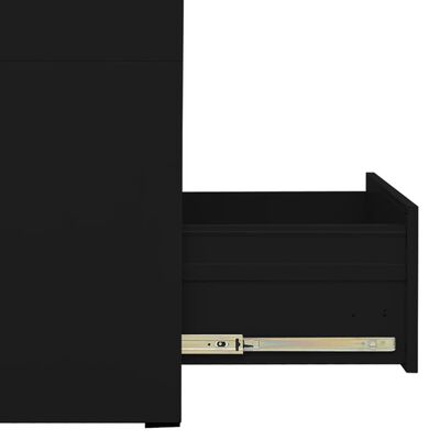 vidaXL Dokumentskåp svart 46x62x133 cm stål