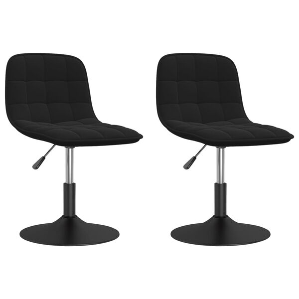 vidaXL Snurrbara matstolar 2 st svart sammet
