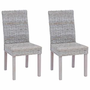 vidaXL Matstol 2 pcs Vit tv&auml;tt 45 x 54 x 93 cm Massivt mahognytr&auml;
