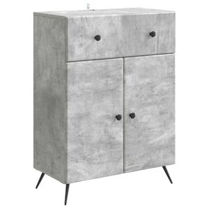 vidaXL Sideboard med l&aring;da Betonggr&aring; 66 x 34,5 x 90 cm Konstruerat tr&auml;