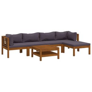 vidaXL Loungegrupp med dynor 6 delar massivt akaciatr&auml;