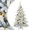 vidaXL Plast Hingad Julgran med 300 LED-lampor Vit 180 cm PVC och st&aring;l