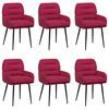 vidaXL Matstolar 6 pcs Sammet (V) Vinr&ouml;d 59 x 59,5 x 90 cm