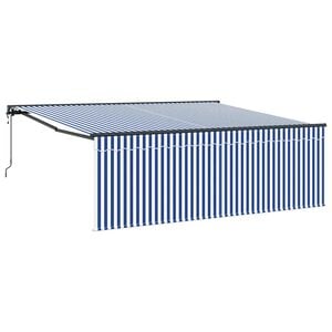 vidaXL Utdragbar markis Bl&aring; och Vit 400 &times; 300 cm