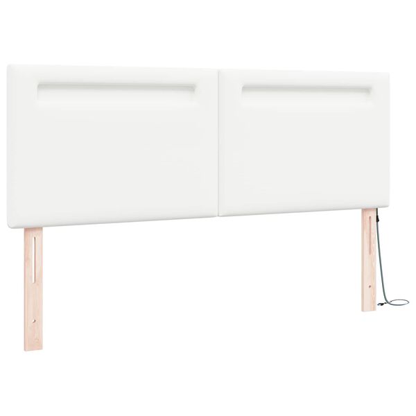 vidaXL LED huvuddyna Vit 160 cm Konstl&auml;der