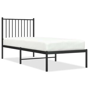 vidaXL S&auml;ngram med huvudgavel metall svart 75x190 cm