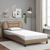 vidaXL Bed Frame without Mattress "Hvar" Cappuccino 100x200 cm Faux Leather