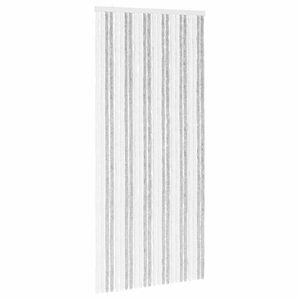 vidaXL Insektsgardin Chenille Ljusgr&aring; och vit. 100 x 220 cm 100% PP