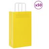 vidaXL Pappersp&aring;sar 50 st med handtag gul 21x11x36 cm