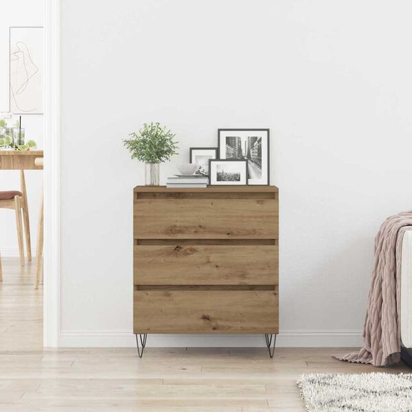 vidaXL Sideboard med l&aring;da Artisan Ek 60 x 35 x 70 cm Konstruerat tr&auml;