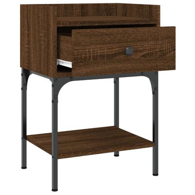 vidaXL Sängbord 2 st brun ek 40,5x31x60 cm konstruerat trä