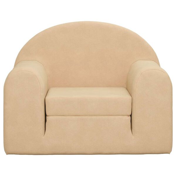 vidaXL Bäddsoffa för barn gräddvit mjuk plysch