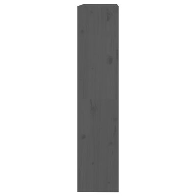 vidaXL Bokhylla/rumsavdelare grå 80x30x135,5 cm massiv furu