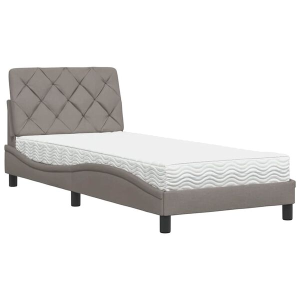 vidaXL Bed with Mattress Taupe 80x200 cm Fabric