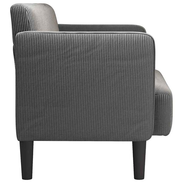 vidaXL Loveseat soffa m&ouml;rkgr&aring; 109 cm manchestertyg