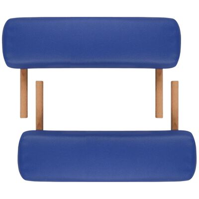 vidaXL Hopfällbar massagebänk med 3 sektioner träram blå