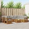 vidaXL Soffgrupper 10 pcs Naturlig och Ljus Gr&aring; Massivt Akaciatr&auml;
